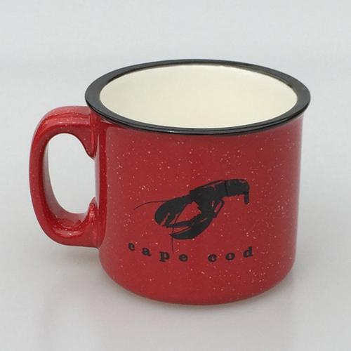 450ml red campfire style speckled mug