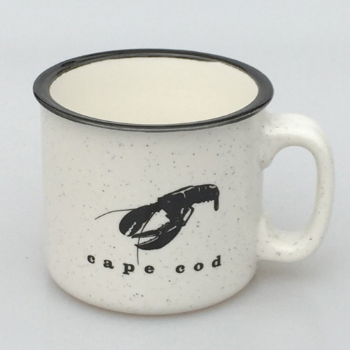 450ml white campfire style speckled mug